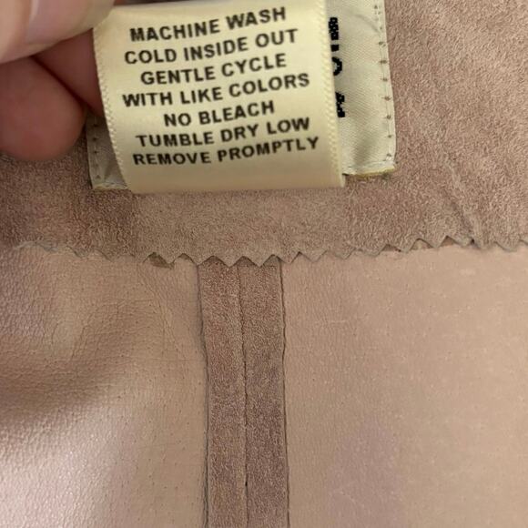 NEW Uniform John Paul Richard 12 Washable Suede Jacket Open Front Blush Pink - Picture 4 of 5